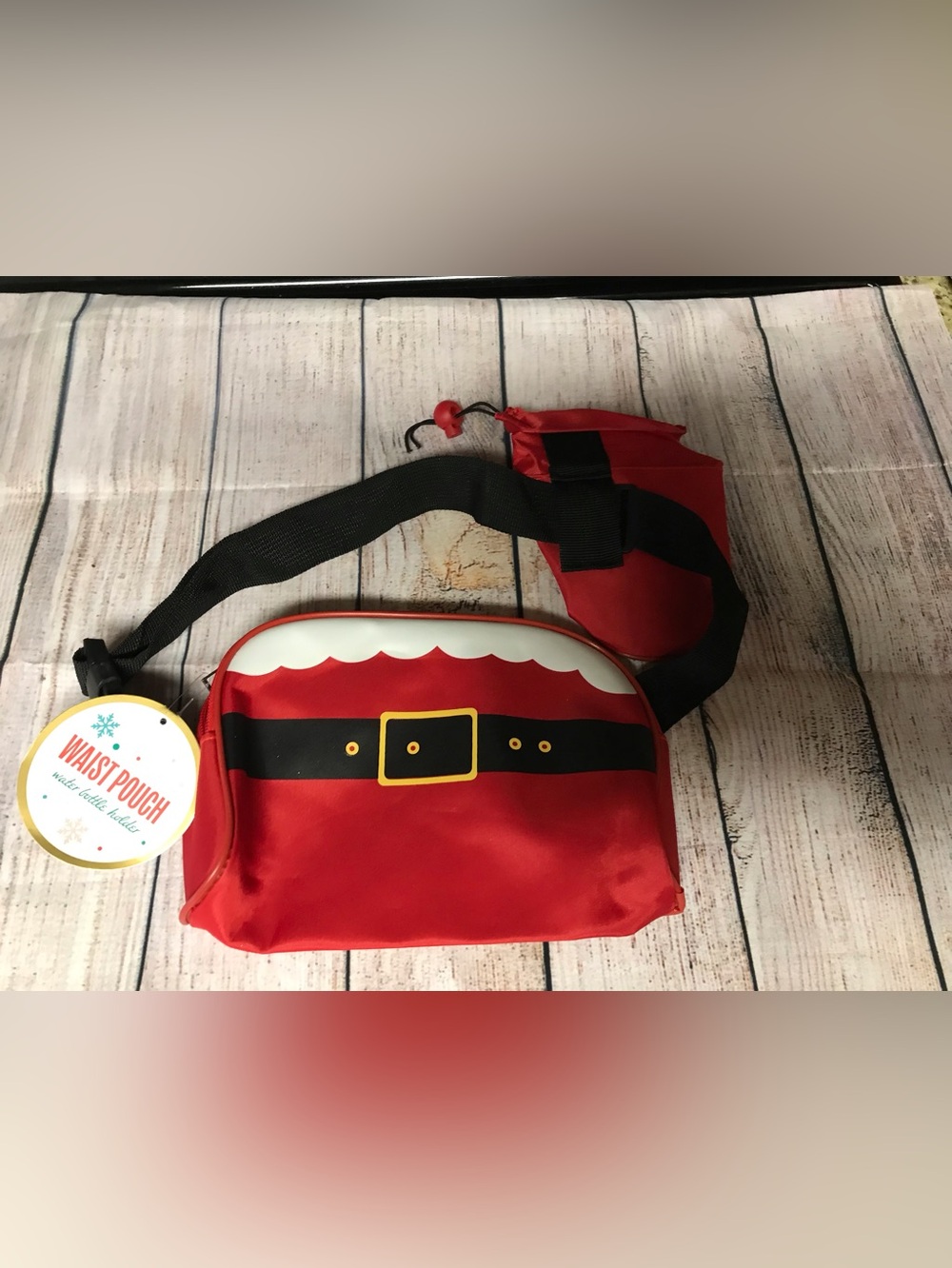 Santa Belt Red Waist Pouch - Unbranded